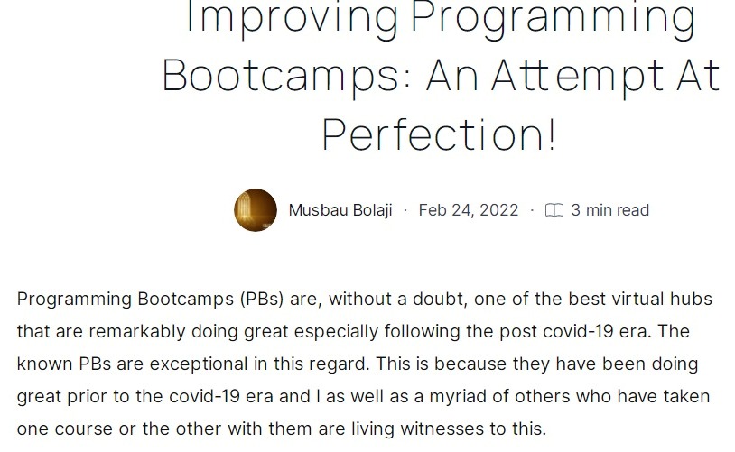 Piece on Bootcamps Improvement